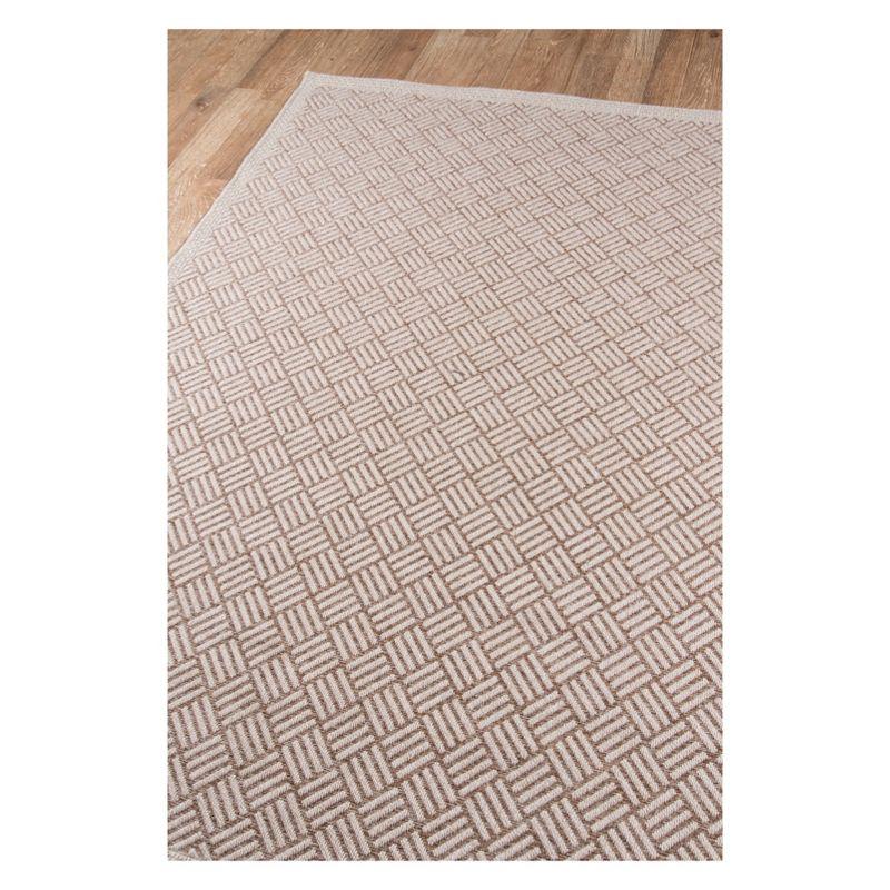 5'x7'6" Geometric Loomed Area Rug Tan - Momeni: Contemporary Indoor/Outdoor Low Pile, Machine Made, Polypropylene