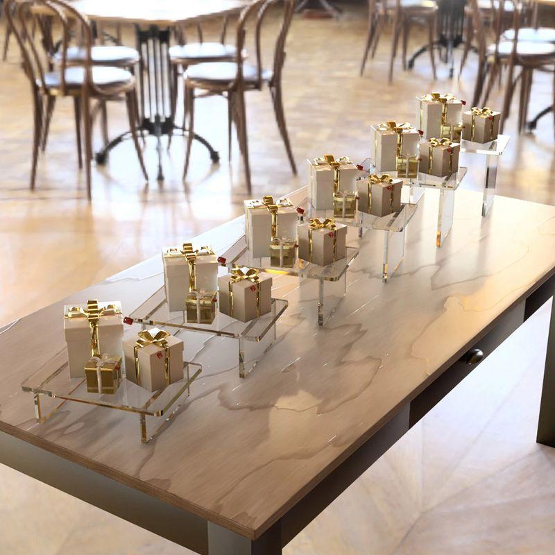 Azar Displays Clear Acrylic 22"W x 10"D x 12"H 1/2" Thick Deluxe Riser w/ Bumpers