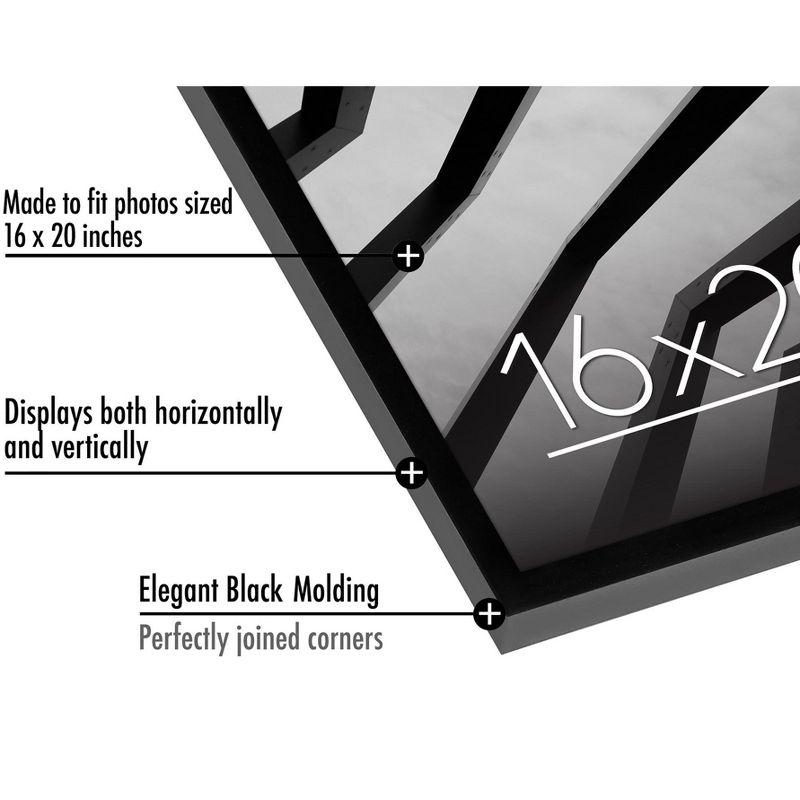 Americanflat 16x20 Poster Frame with Polished Plexiglass - Streamline Collection - Thin Border Picture Frame for Wall Display - Black