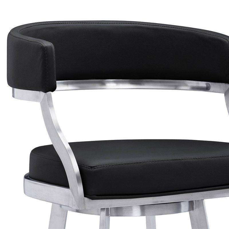 26" Saturn Faux Leather Counter Height Barstool: Swivel, Low Back, Armen Living