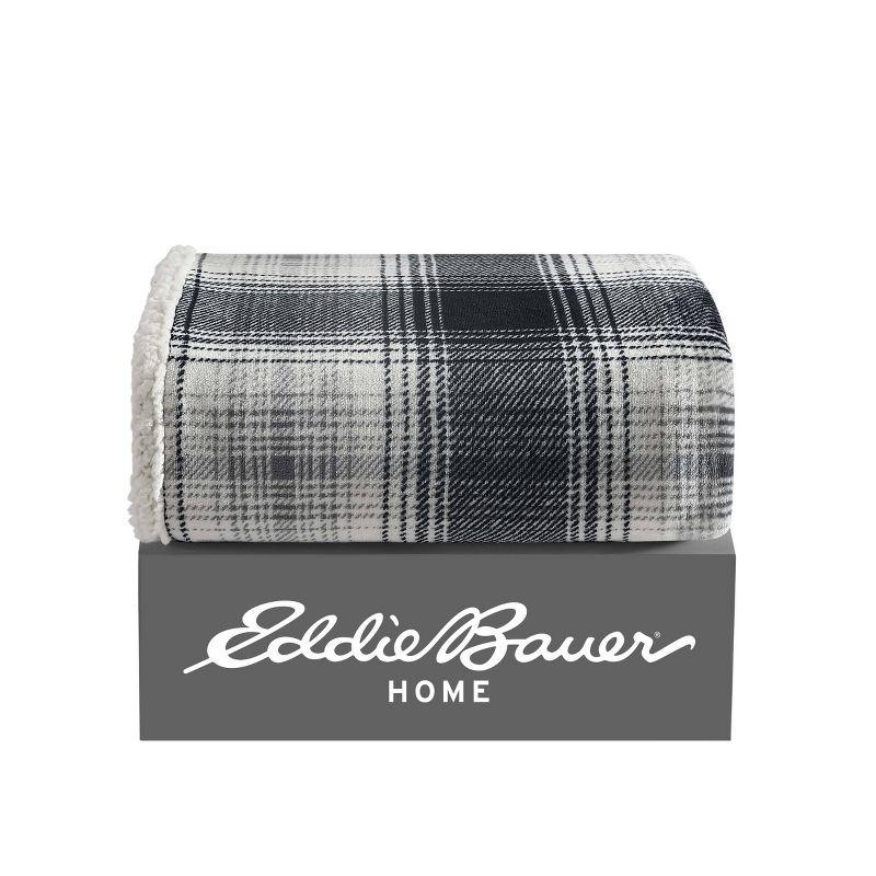 Eddie Bauer Printed Plush Fleece/Sherpa Throw Blankets