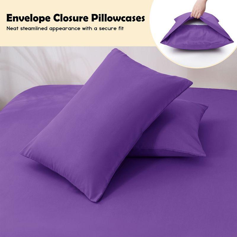 Twin 3 PC Piece Rayon From Bamboo Sheets Solid Deep Pocket Sheet Set - Purple