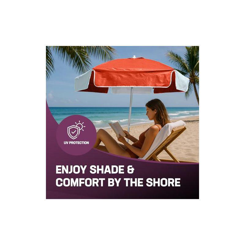 Kemp USA 6' Umbrella, Red / White