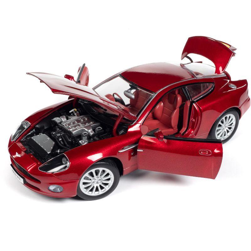 2005 Aston Martin V12 Vanquish RHD (Right Hand Drive) Toro Red Mica Met with Red Interior 1/18 Diecast Model Car by Auto World