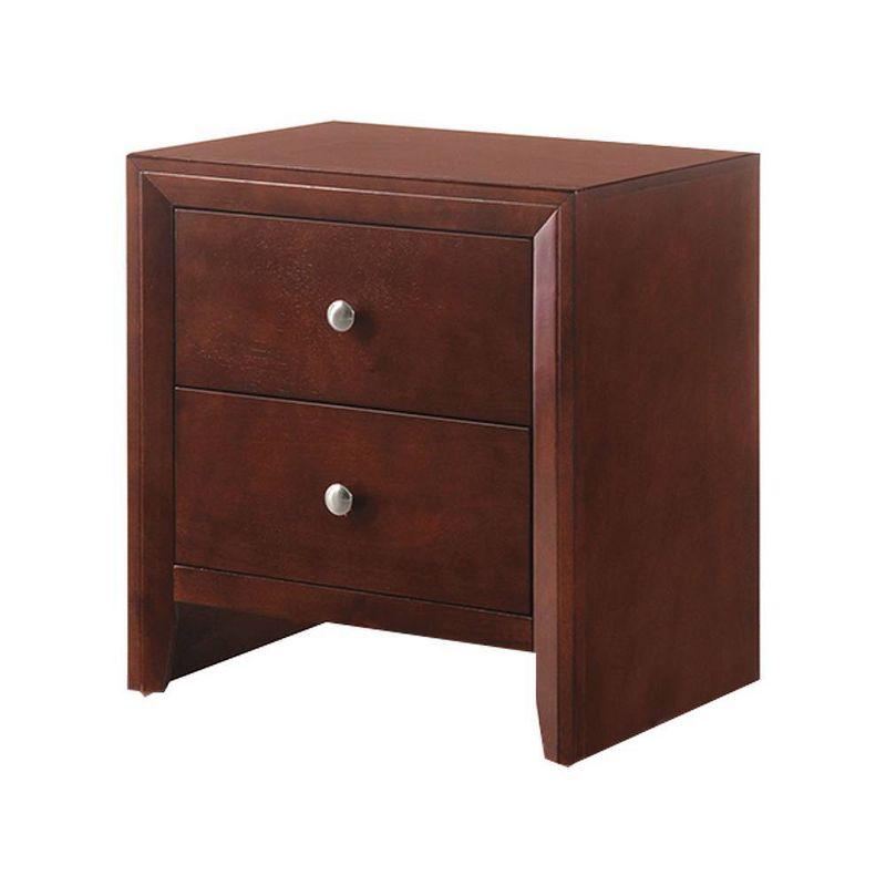 22" Ilana Nightstand Brown Cherry - Acme Furniture: Wood Composite, No Assembly, Meets ASTM Safety Standards