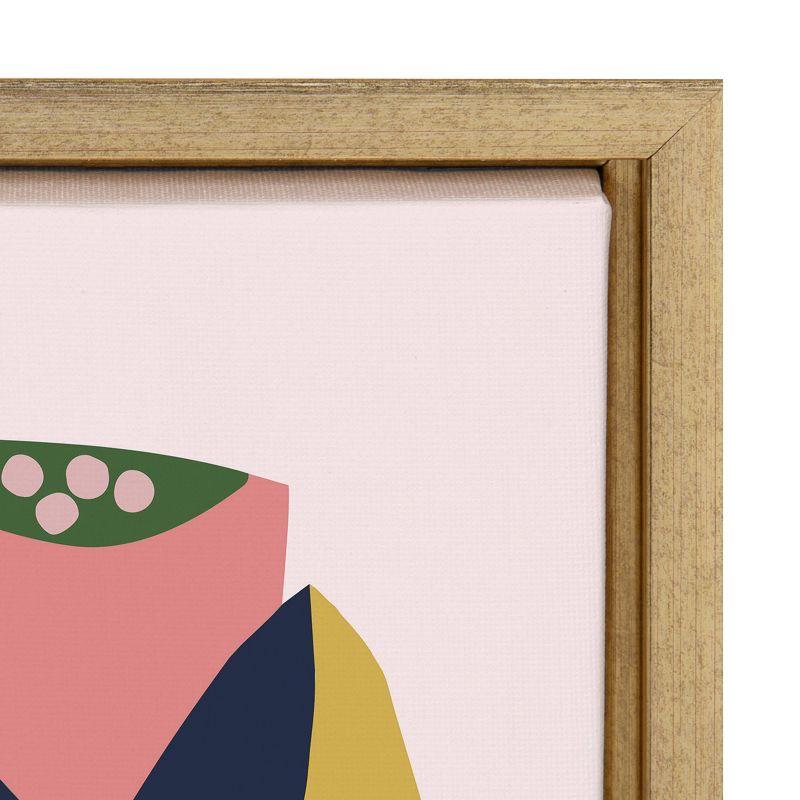 28" x 38" Sylvie Myriam's Garden Framed Canvas by Myriam VanNeste Gold: Modern Vertical Wall Art - Kate & Laurel All Things Decor