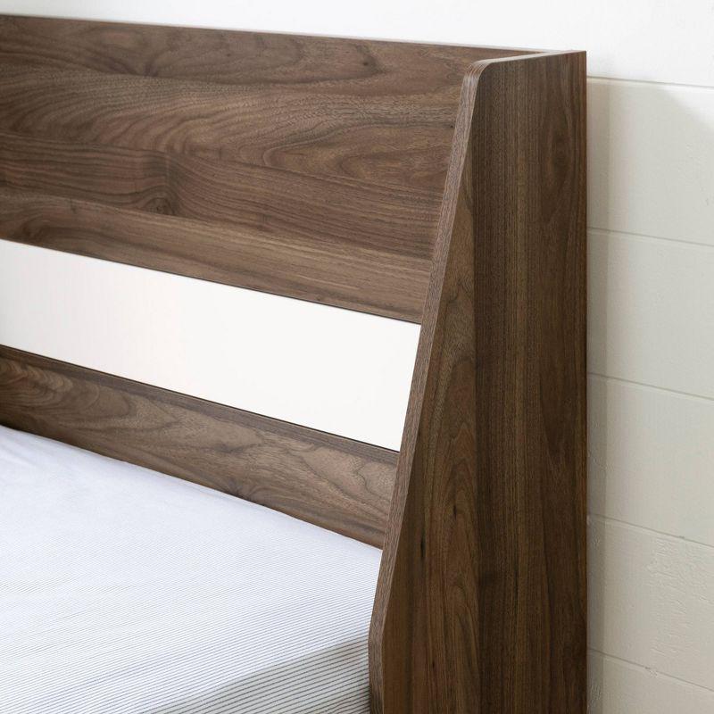 Yodi Twin Natural Walnut and White Wood Frame Bed