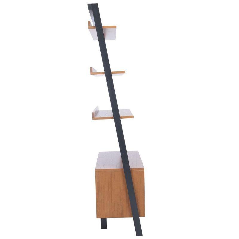 Vlad 3 Shelf 1 Door Etagere - ETG9405 - Natural/Charcoal - Safavieh