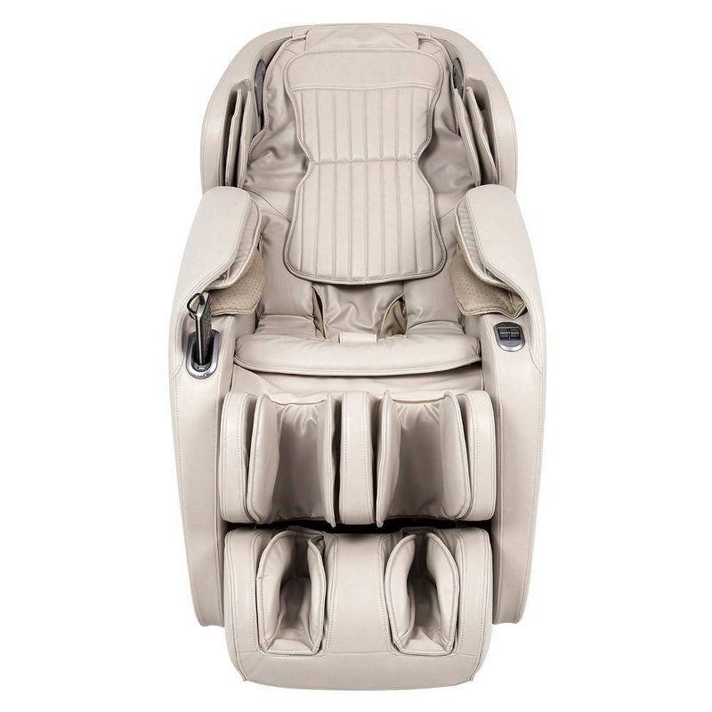 Titan Cosmo Massage Chair Taupe: Ergonomic SL-Track, Voice Activation, 12 Programs, Pneumatic Functions