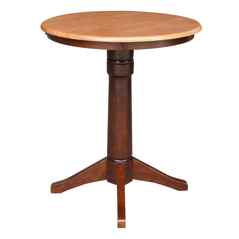 Espresso Pedestal Round Dining Table in Cinnamon - 30" Wood