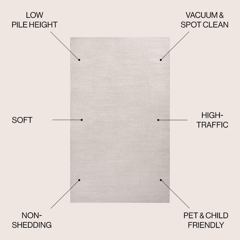 10' X 14' Rectangle Haze Solid Low-Pile Area Rug , Ivory - JONATHAN Y