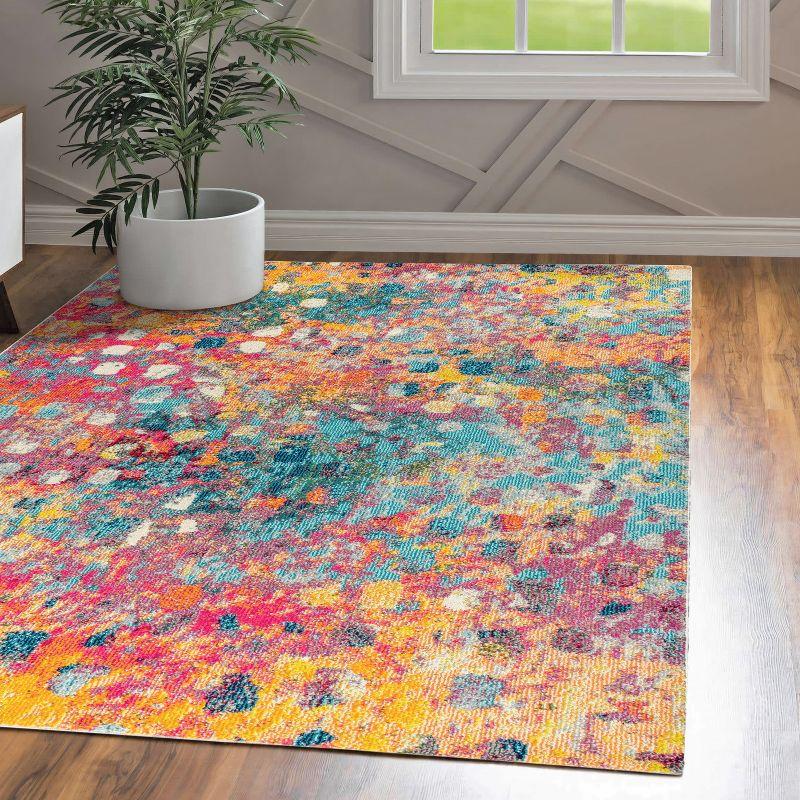 Multi-Color Abstract Synthetic 8x10 Area Rug