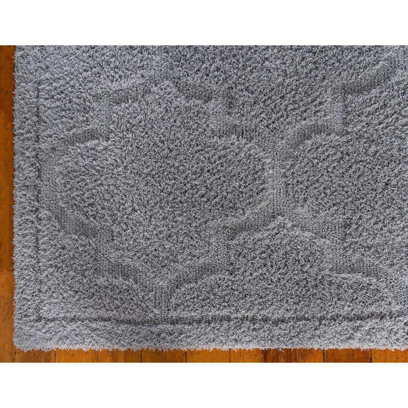 Unique Loom 5' 1 x 8' 0 Gray Trellis Shag Traditional Area Rug