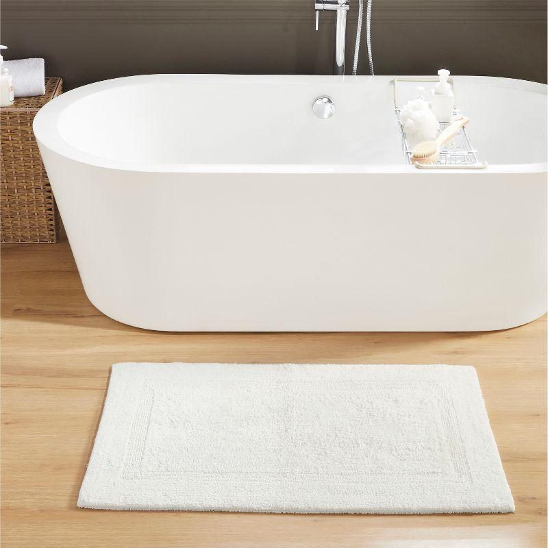 24"x40" Lux Collection Bath Rug Ivory - Better Trends: Cotton, Tufted, Machine Washable, No Backing