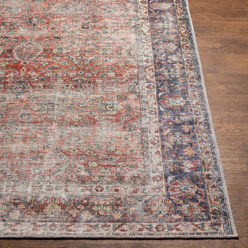 5'3"x7' Kemer Traditional Machine Washable Rug Rust - Artistic Weavers: 5x7 Pet Friendly Flatweave Indoor Rug