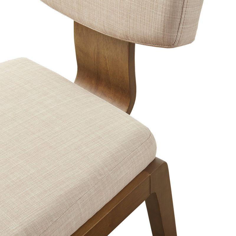 Ink+Ivy Set of 2 Lemmy Armless Upholstered Dining Chairs Tan: Contemporary Style, Polyester, Wood Legs