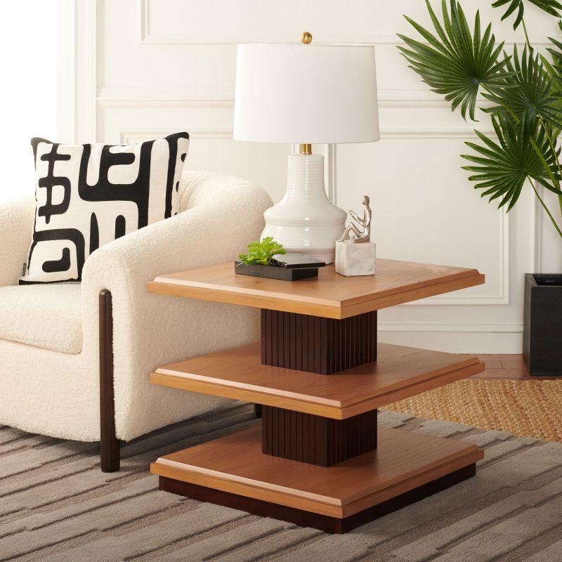 Suette 2 Shelf Accent Table - ACC5001A - Natural/Walnut - Safavieh