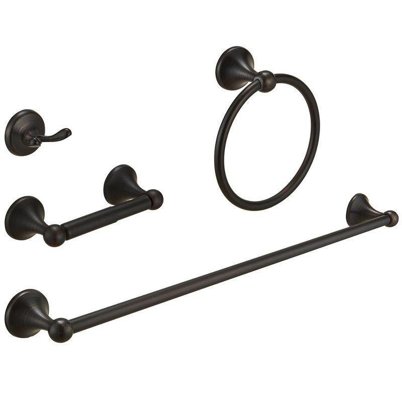 Oil Rubbed Bronze 4-Piece Bathroom Hardware Set