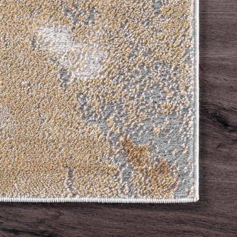 Nuloom Cyn Abstract 2x12 Runner Indoor Area Rug for Living Room Bedroom Dining Room Entryway Hallway Kitchen, Gold/Ivory