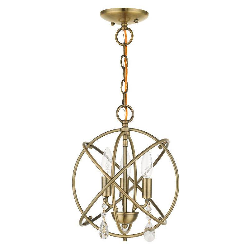 Livex Lighting Aria 3 - Light Chandelier in  Antique Brass