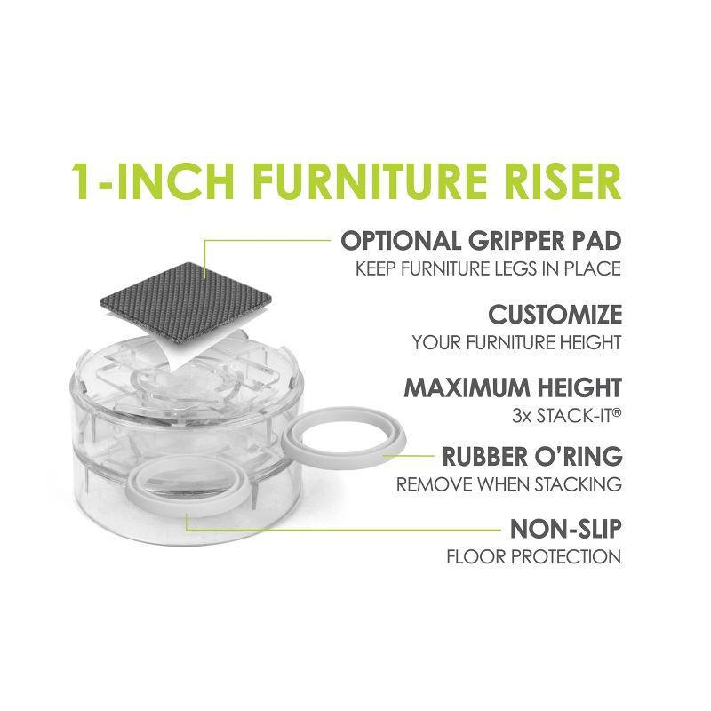 Slipstick Clear Stack-Its Furniture Risers (Set of 8)
