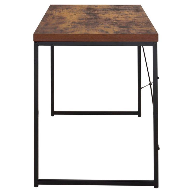 Writing Desk Oak - Acme Furniture: Industrial Style, Metal Frame, 47" Wide Surface, No Storage