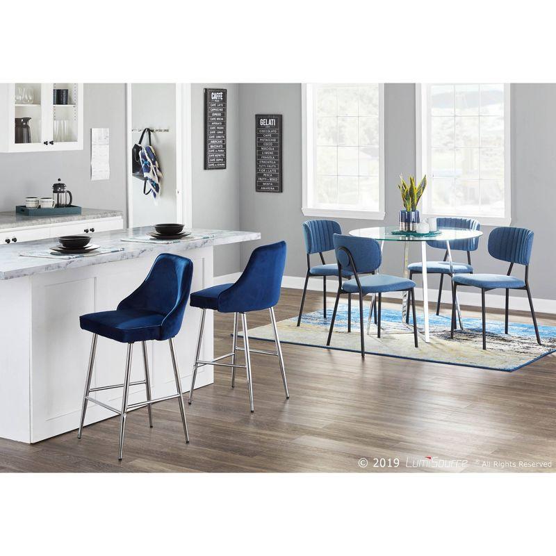 40" Cosmo Round Dining Table Chrome/Clear Glass - LumiSource: Contemporary Style, 4-Seater, Steel Pedestal Base