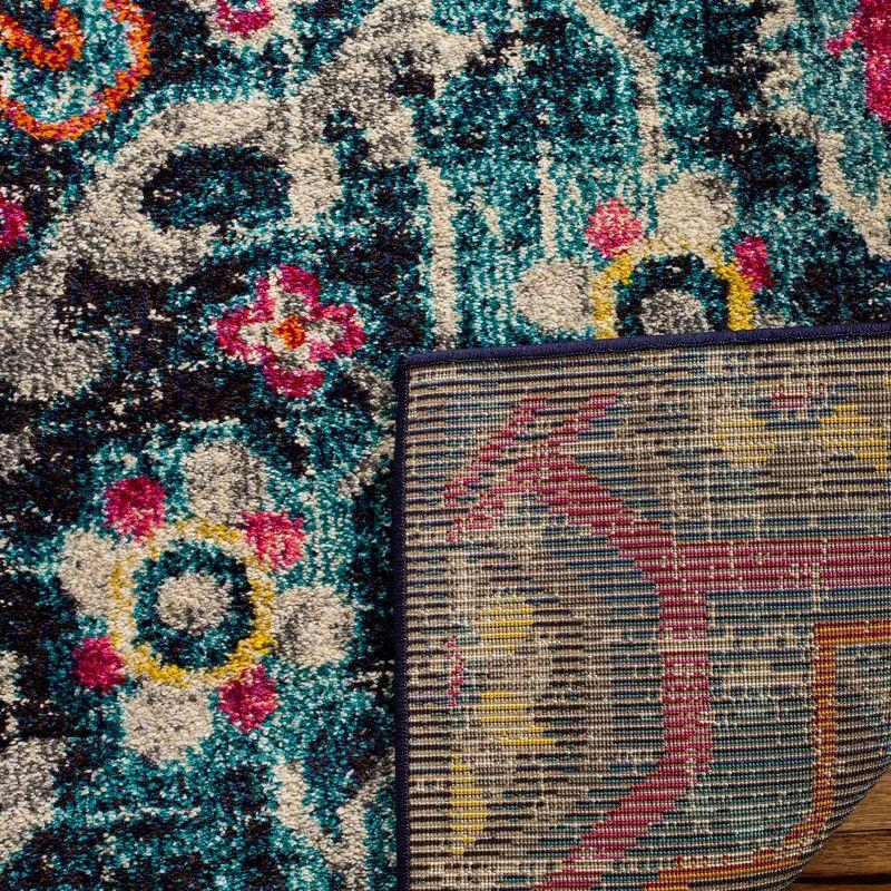 Monaco MNC252 Power Loomed Indoor Area Rug - Blue/Fuchsia - 4'x5'7" - Safavieh.