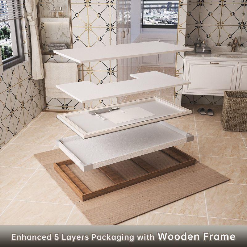 Keonjinn LED Bathroom Vanity Mirror, Front Light & Backlit, 3 Color Temperatures, Anti Fog, Double Lights Strips, 24"x32"