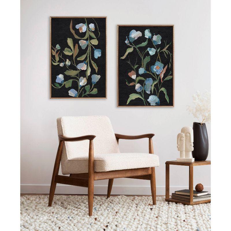 Kate & Laurel All Things Decor 23"x33" (Set of 2) Sylvie Foliage I and III Framed Canvas Arts by Nikita Jariwala Beaded Gold : Vintage