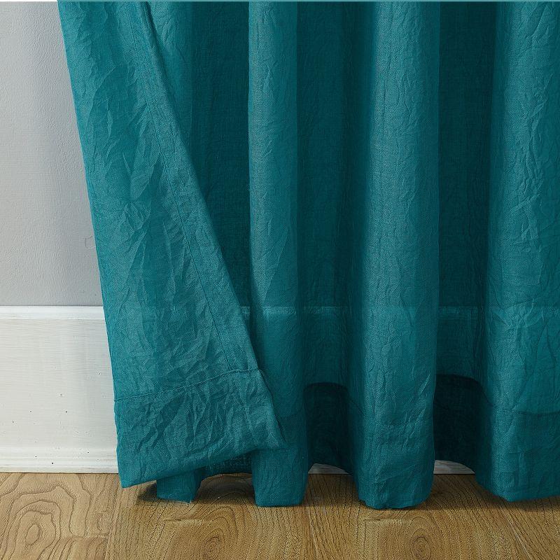 50"x95" No. 918 Sheer Avril Crushed Texture Rod Pocket Curtain Panel Marine: Sheer Curtain Panel, Polyester, 1 Piece