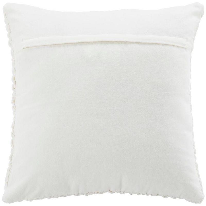 Contemporary White Square Plush Pleated Pillow 20"x20"