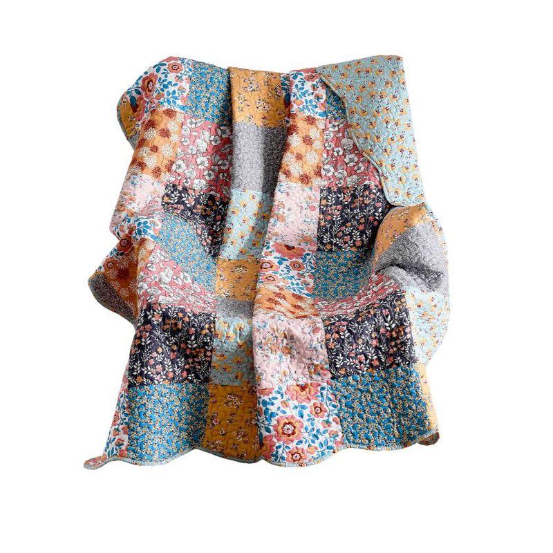 Dreamy Calico Patchwork Cotton Throw Blanket 50" x 60"