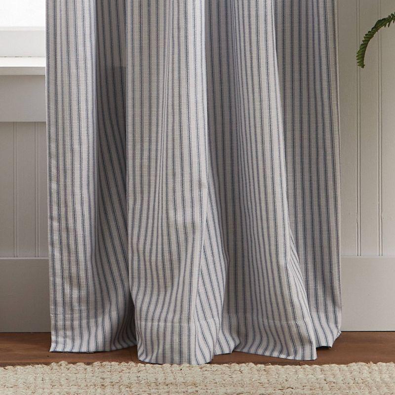 Martha Stewart 84"x50" 2pk Ticking Striped 84" Back Tab Black Lined Blackout Curtain Panel