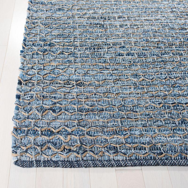 Coastal Breeze Blue Cotton Flat Woven 3' x 5' Reversible Area Rug