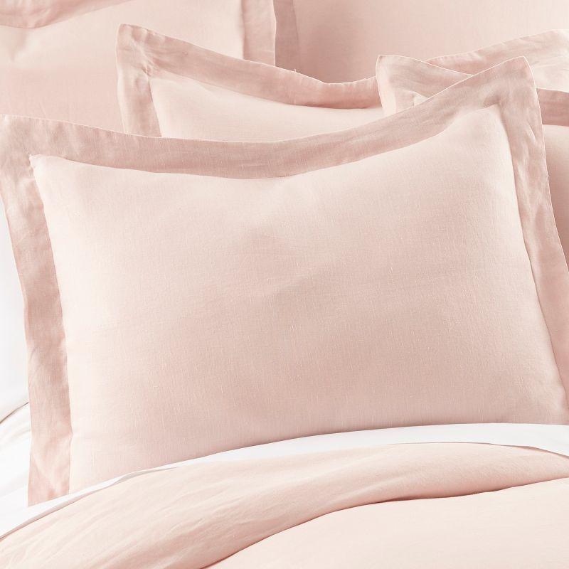 Blush King Size Linen Sham with Flange