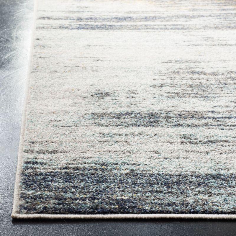 Chic Abstract Square Easy-Care Gray Synthetic Area Rug 6' x 6'