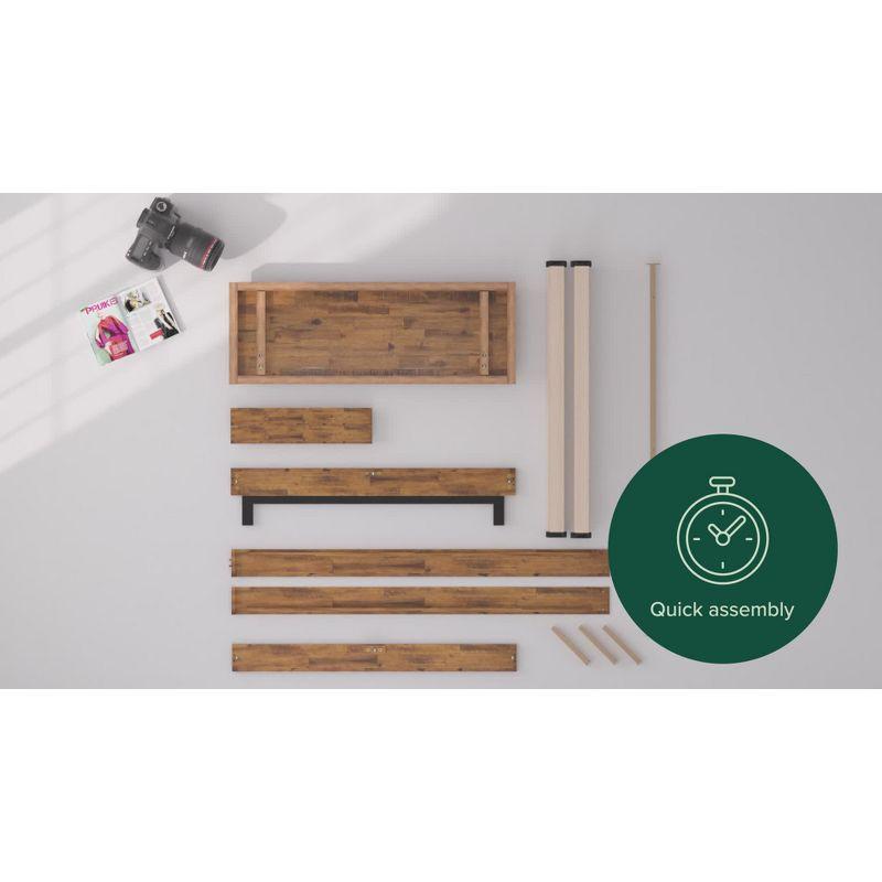 King Tricia Wood Platform Bed Frame with Adjustable Headboard Brown - Zinus: Rustic Style, No Box Spring Needed, 700 lbs Capacity