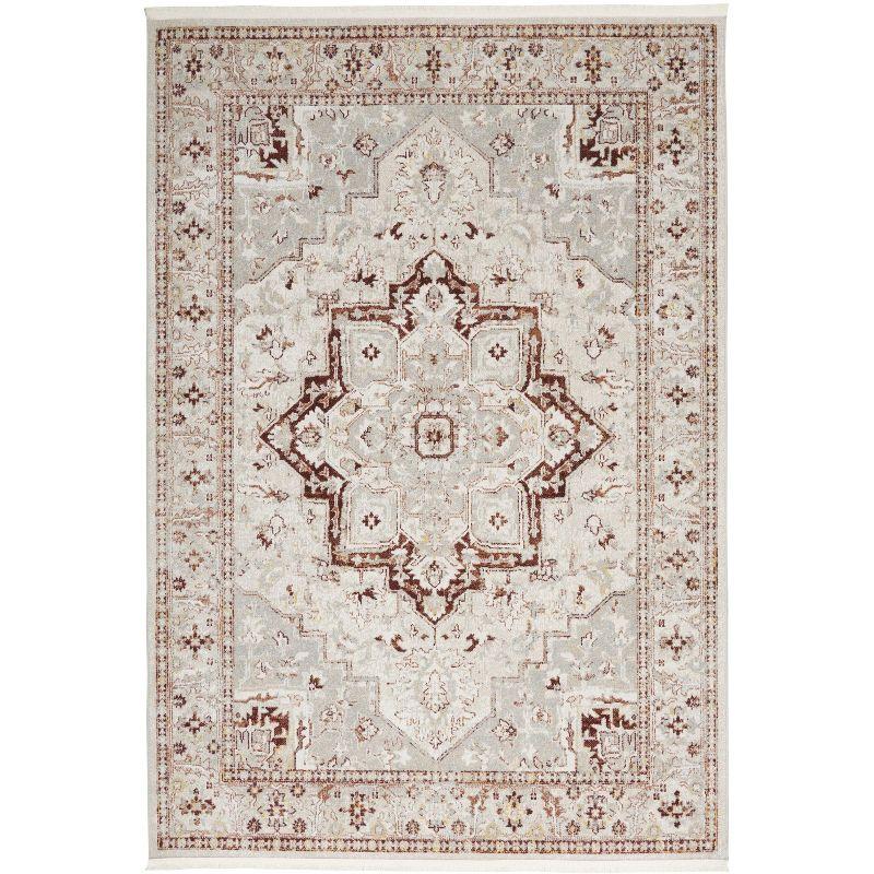 Nourison Geneva GNV02 Indoor only Area Rug - Brick Silver 4' x 6'