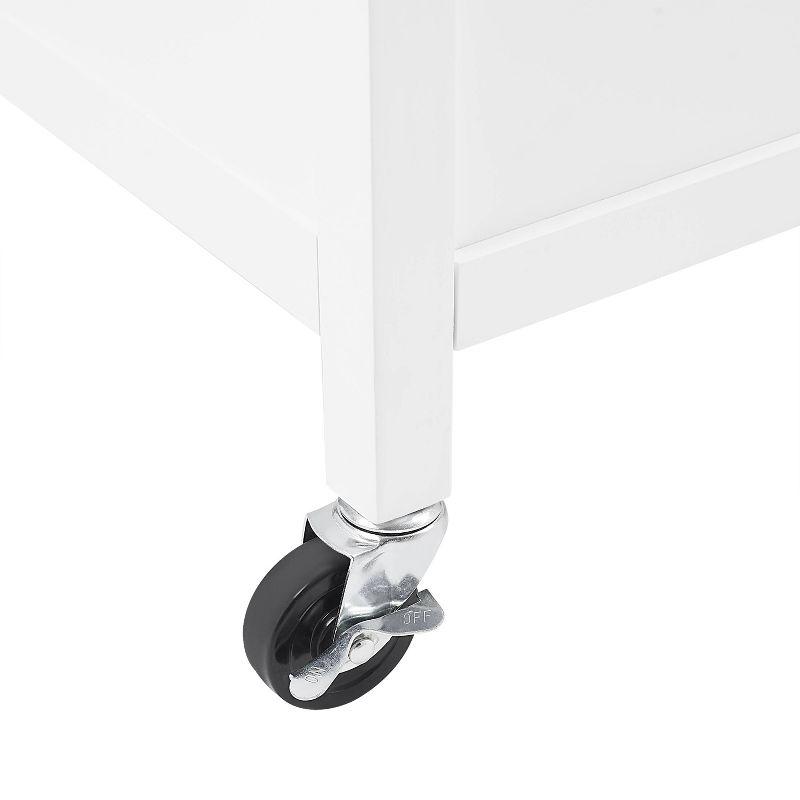 Crosley Soren Granite Top Kitchen Island/Cart Black/White: Traditional Style with Caster Wheels, Storage & Assembly Tools Provided