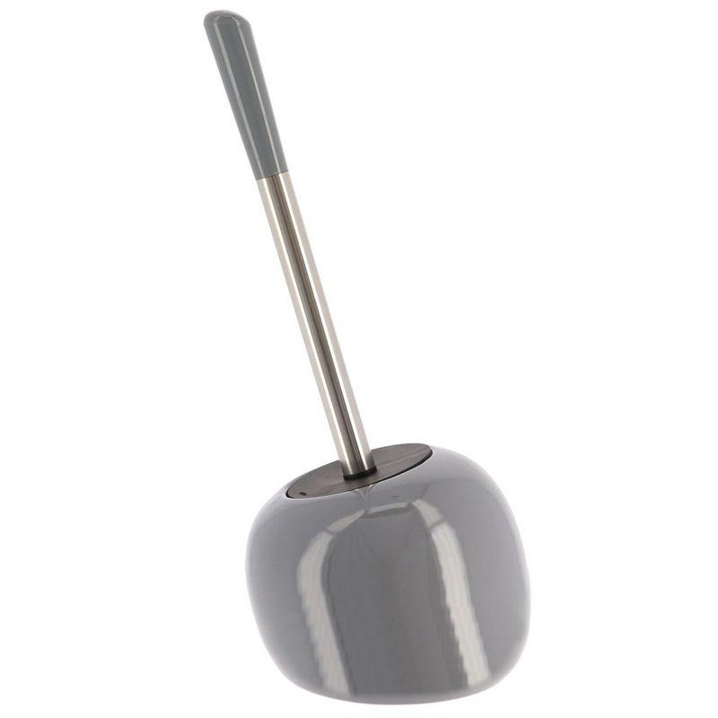 Evideco French Home Goods PISE Freestanding Grey Toilet Brush and Holder Set