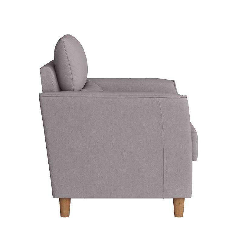 Flared Arm Light Grey Microfiber & Wood Accent Chair