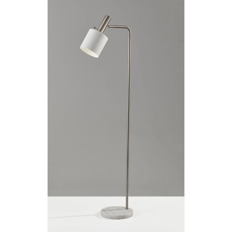 Adesso 61" Emmett Floor Lamp White: Metal Standing Light for Living Room, ETL Listed, No Bulb Included