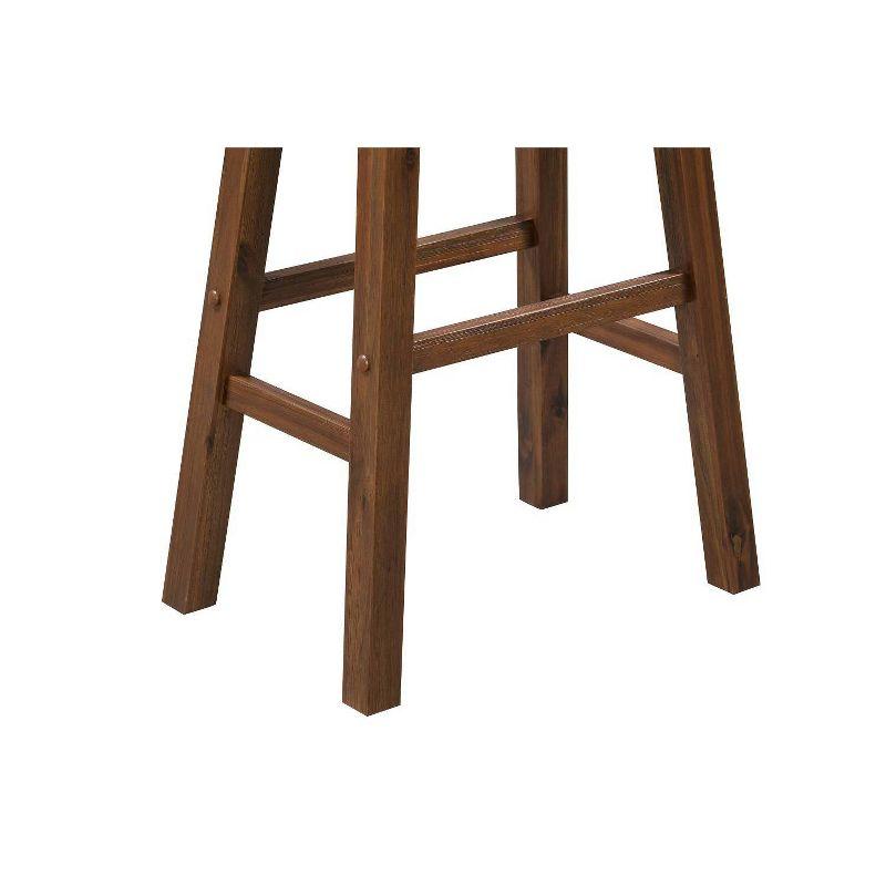 29" Sonoma Saddle Barstool Chestnut - Boraam: Solid Rubberwood, Wire-Brush Finish, Footrests