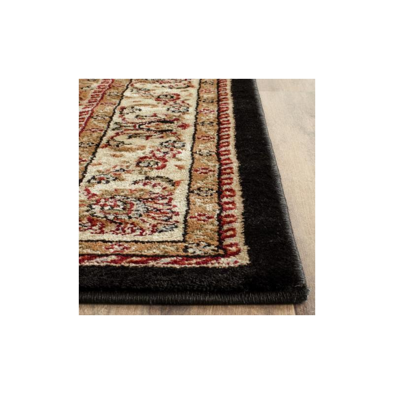 Lyndhurst LNH329 Power Loomed Area Rug - Black/Ivory - 4'x6' - Safavieh