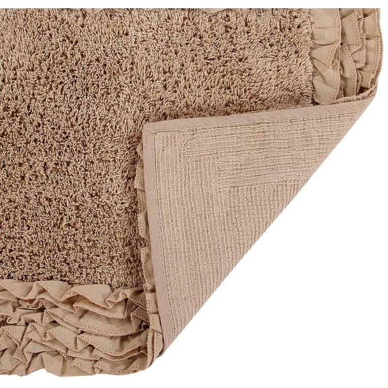 Better Trends Shaggy Boader 100% Cotton Tufted Non- Slip Backing Bath Rug 20" x 60" Runner - Beige