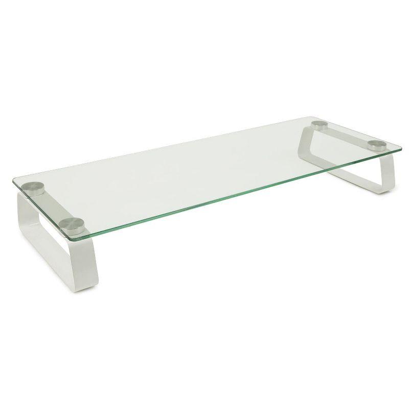 Mount-it Mount-It! Glass Desktop Monitor Stand Riser, 22 Inches Wide Clear Tempered Glass Hold Up to 44 Lbs.