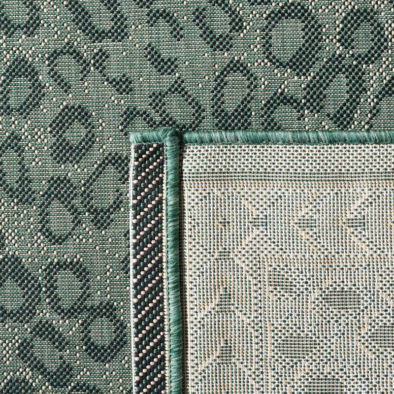 Courtyard CY6100 Power Loomed Indoor/Outdoor Area Rug - Dark Green/Ivory - 6'7"x6'7" - Safavieh.