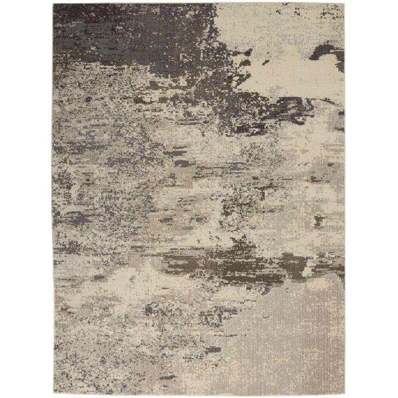 Nourison Celestial CES02 6'7" x 9'7" Ivory/Grey Area Rug