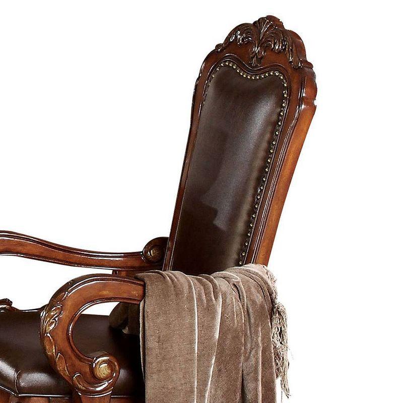 Acme Furniture Dresden Dining Chairs Brown Synthetic Leather/Cherry Oak Finish